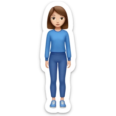 fille  en entier cheveux bruns tres long et lisse sticker