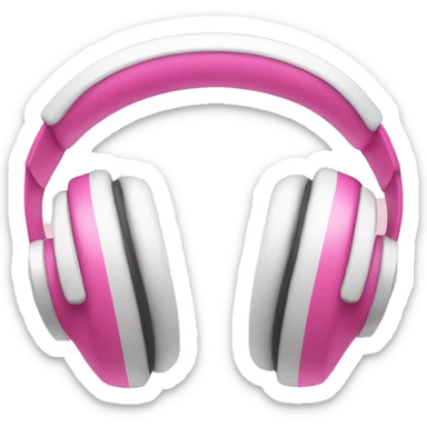 Pink and white headphones sticker