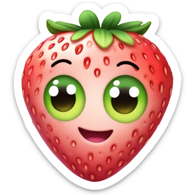 Kawaii pink strawberry sticker