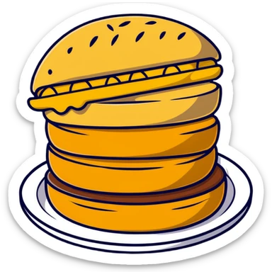 Traditional Colombian arepa with cheese, corn cake sticker