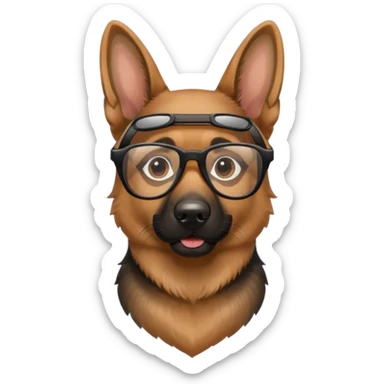 German shepherd wearing cool glasses sticker