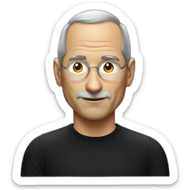 Steve Jobs using Black t-shirt sticker