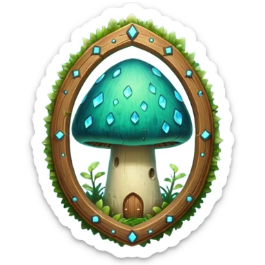 magical mushroom shield object icon, shield crafted from mushroom bark, glowing spores, fantasy forest design, soft green-blue aura, 3D cartoon, mobile game icon style, centered, clean background, no text, no watermark
 
 sticker