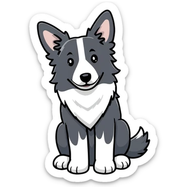 Merle border collie dog sitting sticker