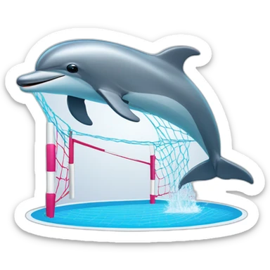 dolphin jumping over a volleyball net sticker