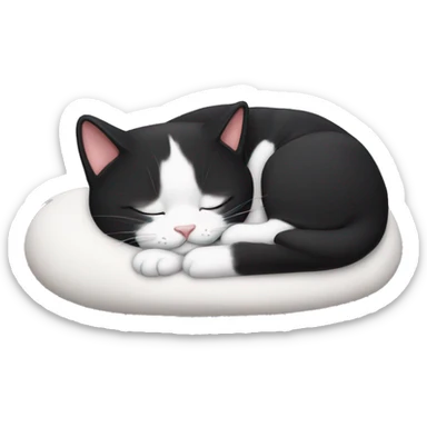 Sleeping tuxedo cat sticker