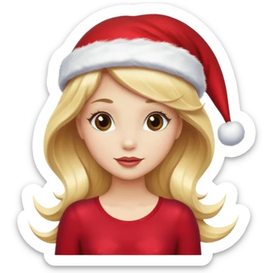 blonde mermaid with christmass hat sticker