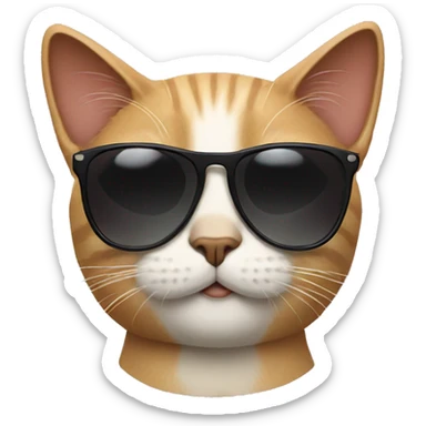 Cat with sunglasses sticker