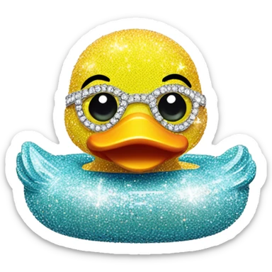 Blinged out rubber duck  sticker