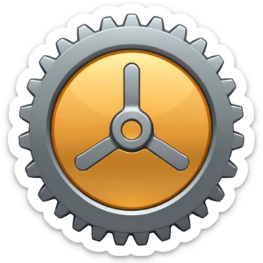 settings gear icon for site navigation. just one gear sticker