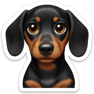 Black and brown dachshund puppy sticker