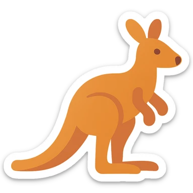 Flat design style kangaroo sticker