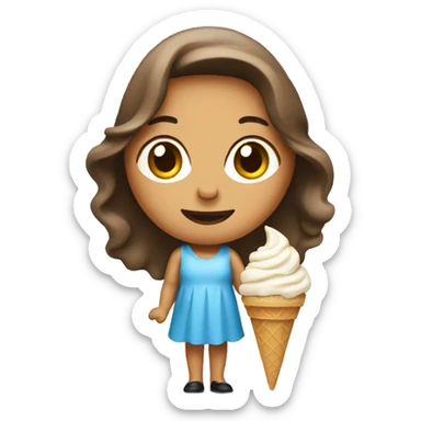 Lady with a ice cream cone sticker