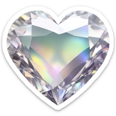 Heart shaped 56-carat iridescent diamond sticker