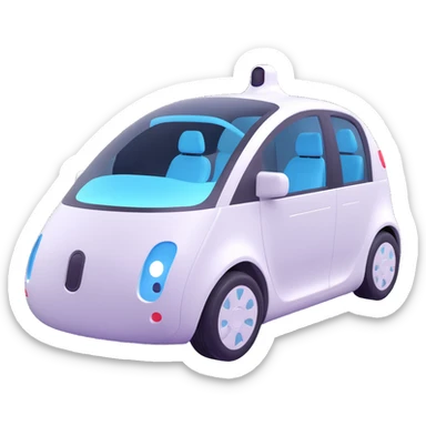 autonomous car with a visible AI agent inside sticker