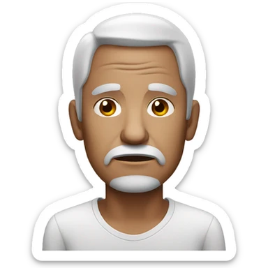 sad old man with edium brow tone skin sticker