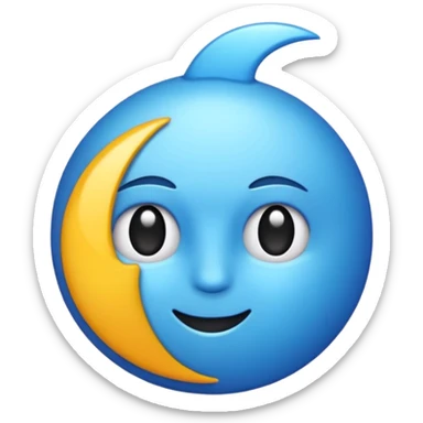 Rayos y centellas en expresión de alegría color azul sticker