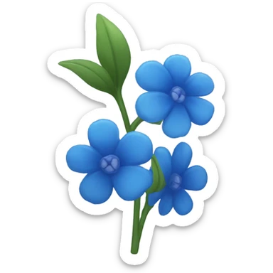 blue flowers sticker