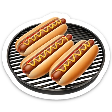 bbq hot dogs on grill sticker