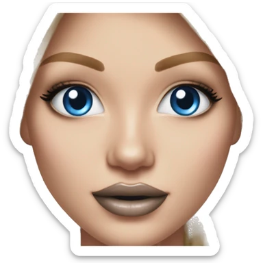 Realistic victoria secret model blonde blue eyes  sticker