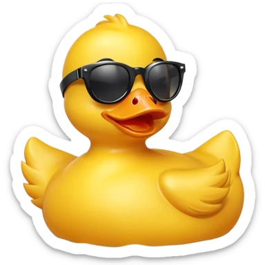 Rubber duck wearing sunglasses sticker