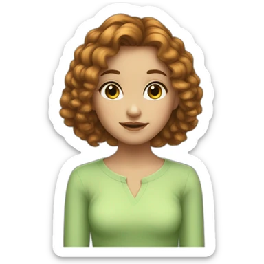 girl cheveux chatain yeux verts sticker