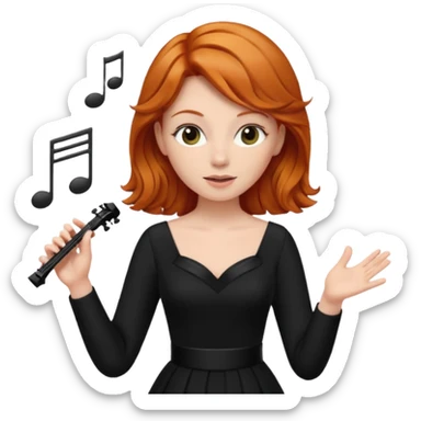 Ginger haired female conducting music sticker