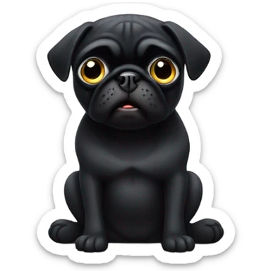 Black pug saying “I’m sorry” sticker