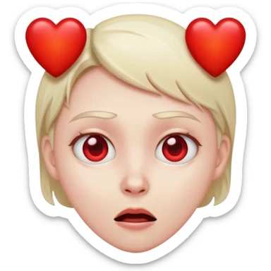 red heart in fear sticker