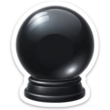 all black crystal magic ball sticker