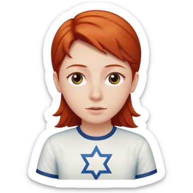 make a short person redhead with a Jewish star on the shirt sticker