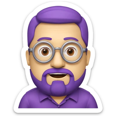 un minions di colore viola con il pizzetto e gli occhiali da vista sticker