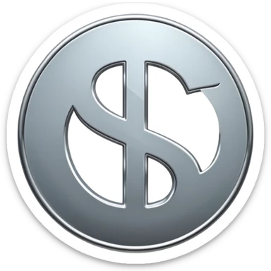 $ dollar metal symbol sticker