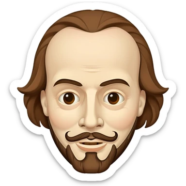 Shakespeare with theatrical comedy and tragedy masks sticker