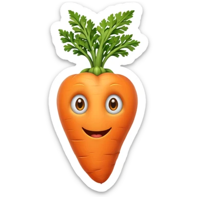 Create a curved carrot with eyes sticker