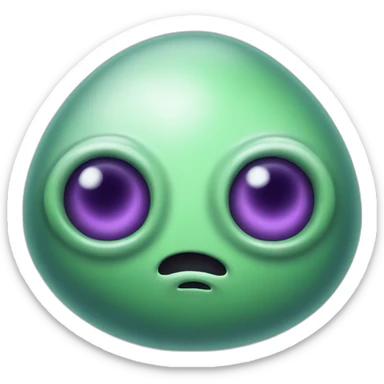 A blob-like alien with one eye. Same style as IOS emojis. sticker