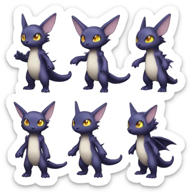 cute cool edgy sharp eldritch ethereal Digimon-Fakemon-animal full body sticker