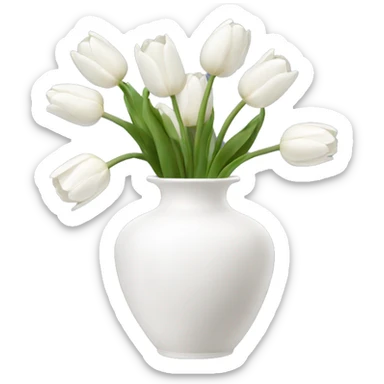 White tulips vase sticker