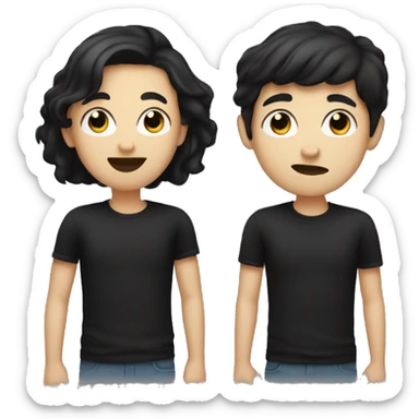 White person with black hair and black shirt giving a kiss gesture facing the screen  sticker