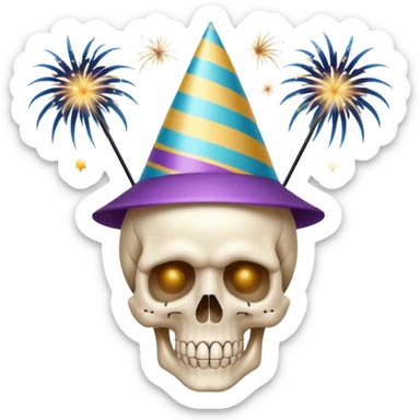 Skull ,New years ,Fireworks sticker