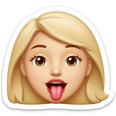 face with an expression of delicious satisfaction, licking lips, sparkling eyes, joyful and appetizing sticker