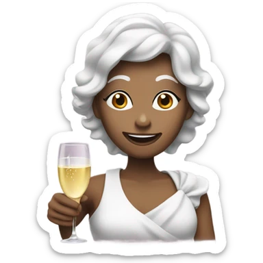 Wink face with champagne  sticker