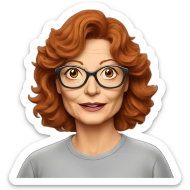 actor susan sarandon cartoon wearing tee  sticker