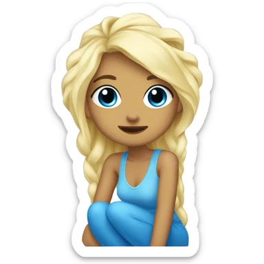 Paytas meditating blue beautiful girl blonde sticker