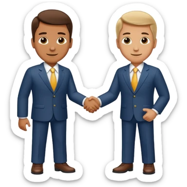 two men in business attire shaking hands sticker