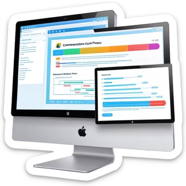 Create an emoji for animation and motion design. Show a computer monitor displaying cartoon creation process, with a timeline, keyframes, and motion effects. Use modern, vibrant colors. No emojis or smiley faces. Transparent background. sticker