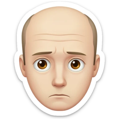 male sad receding hairline sticker