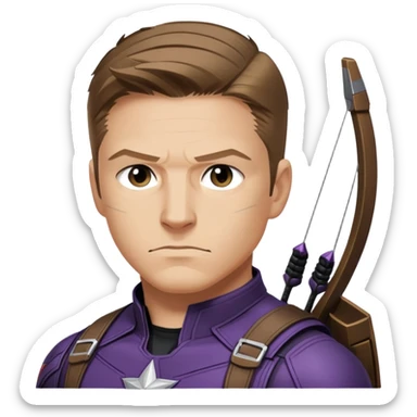 hawkeye clint barton portrait marvel, brown hair from captain america: civil war sticker