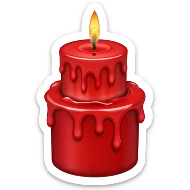 Melted sanguine candle sticker