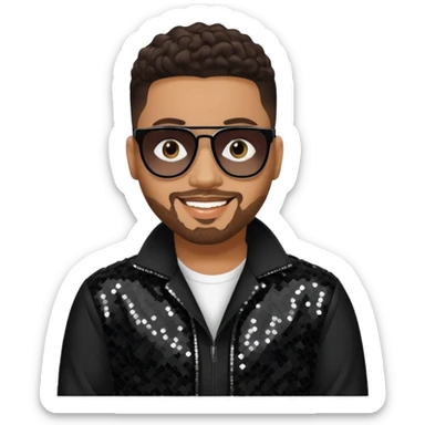 Al B Sure, R&B Singer with dark brown hair, black sequin outfit  sticker